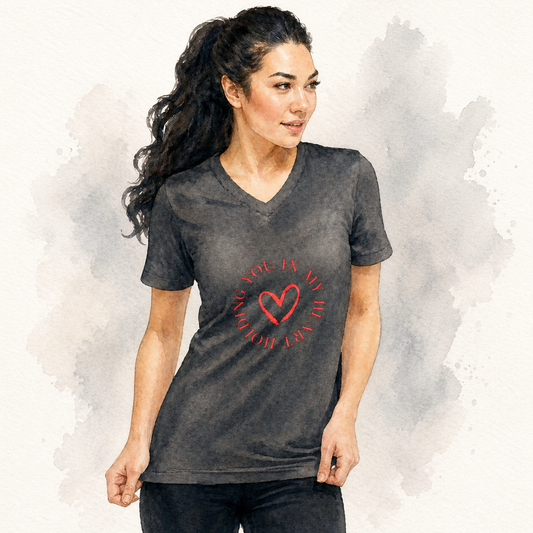 Holding You In My Heart – Unisex V-Neck Tee