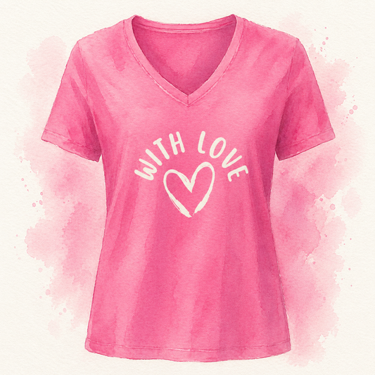 With Love Women’s Relaxed V-Neck T-Shirt
